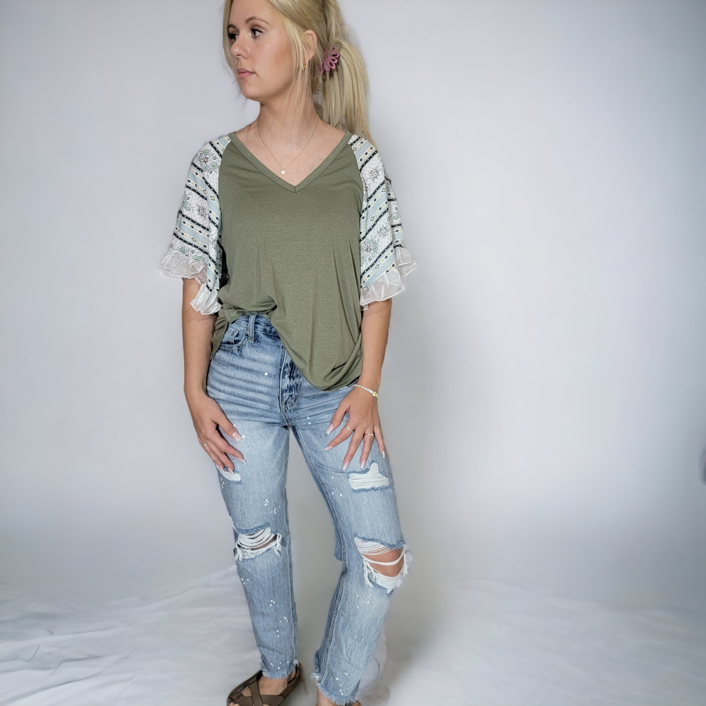 Kan Can High Rise Distressed Slim Straight Jeans