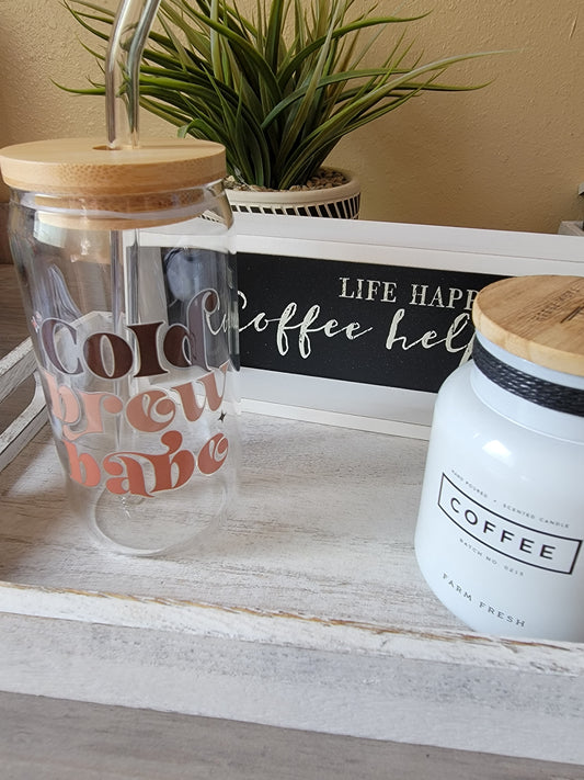 Iced Coffee Glass "Cold Brew Babe"