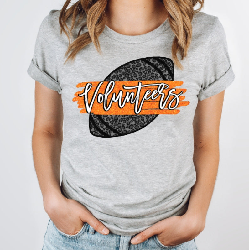 TN Vols Leopard Football Tee