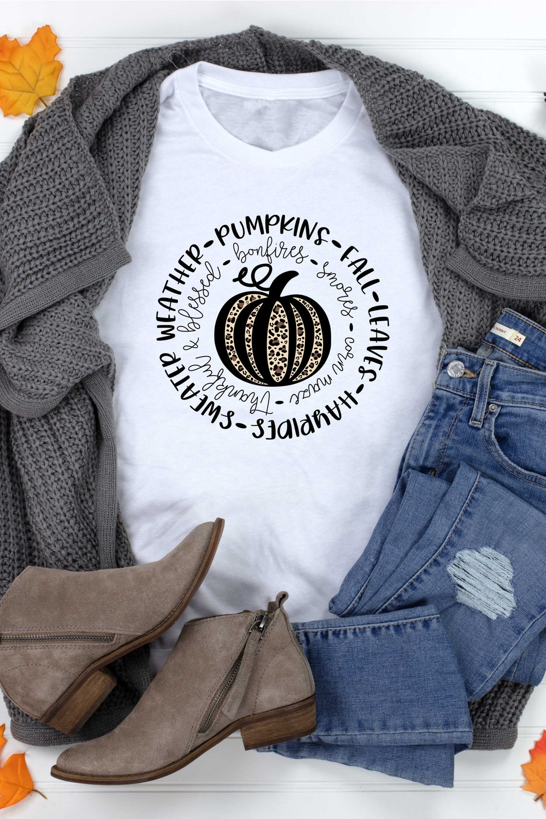 Fall Leopard Pumpkin Graphic Tee