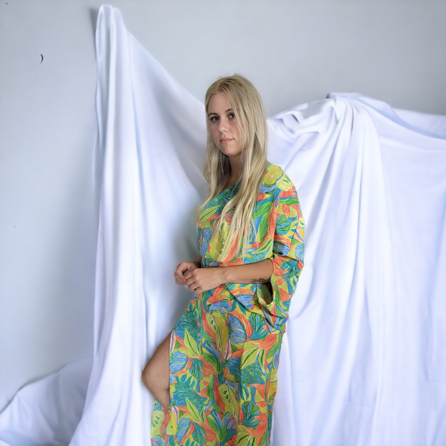 Coastal Vacay Tropical Maxi Dress