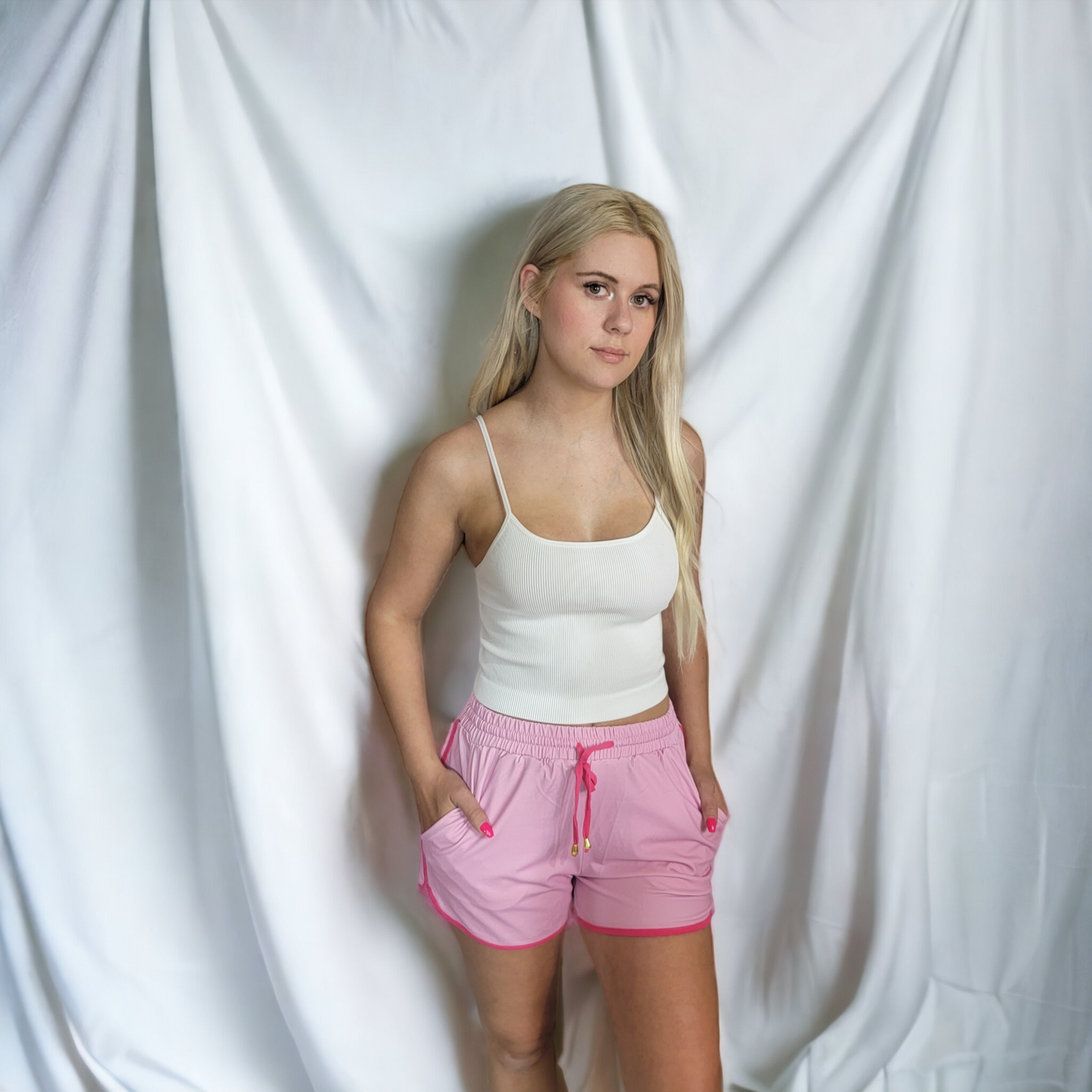 Think Pink Drawstring Shorts