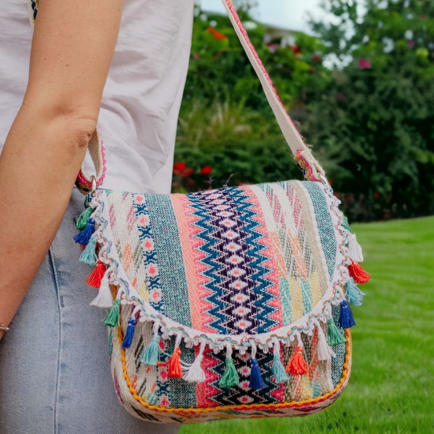 Multicolored Small Diamond Crossbody Bag