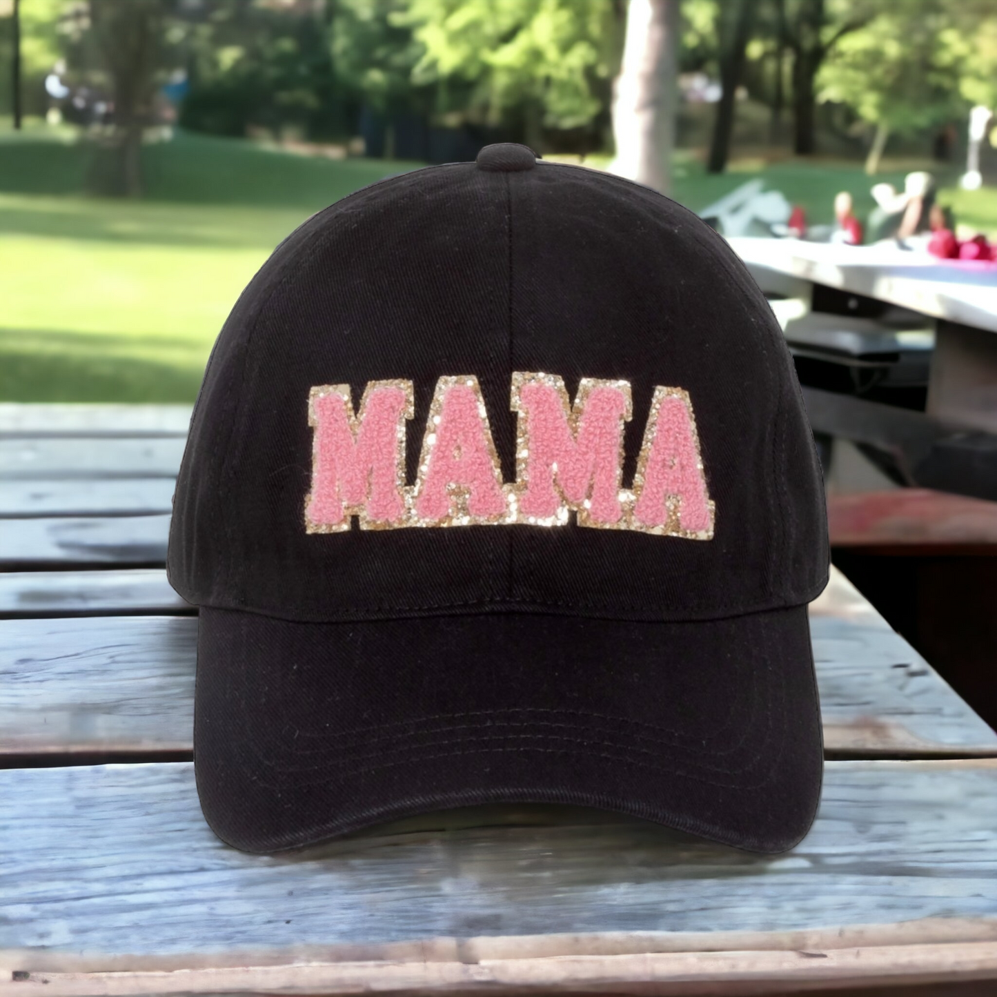 Glitter Chenille Mama Baseball Cap