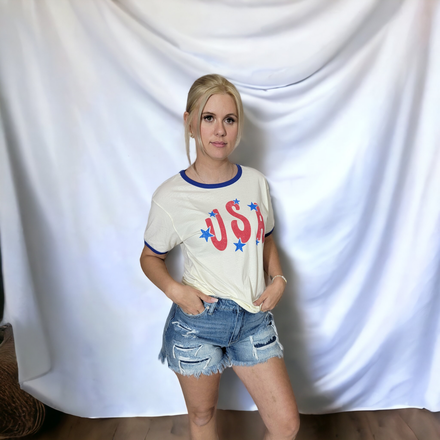 USA Ringer Grapghic Tee