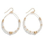 "Walking on Air" Clear Beaded Hoop Earrings