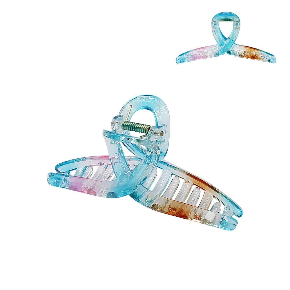 "I am Marvelous" Blue Multicolor Cross Claw Hair Clip