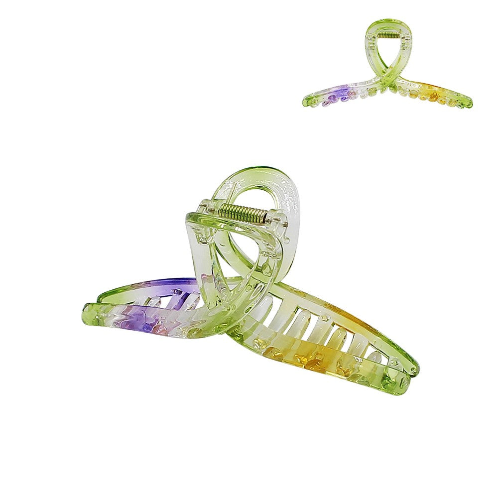 Green Multicolor Cross Claw Clip