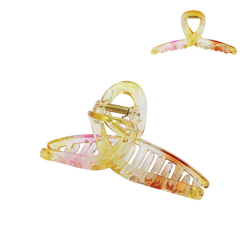 Yellow/Multicolor Cross Claw Hair Clip