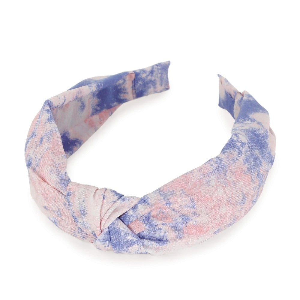 "Flirty" Pink/Purple Tie-Dye Knotted Headband