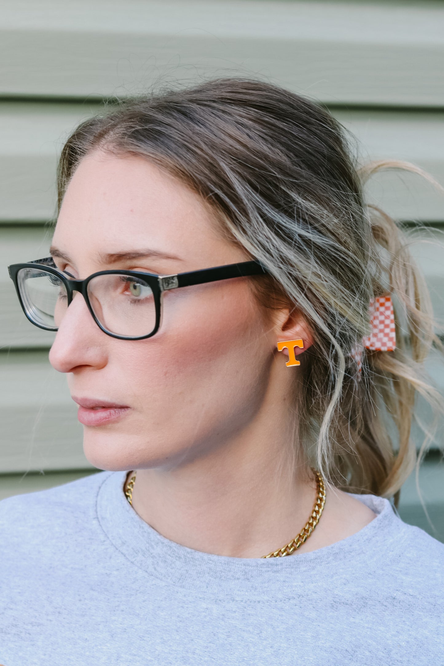 Orange Tennessee "T" Earrings