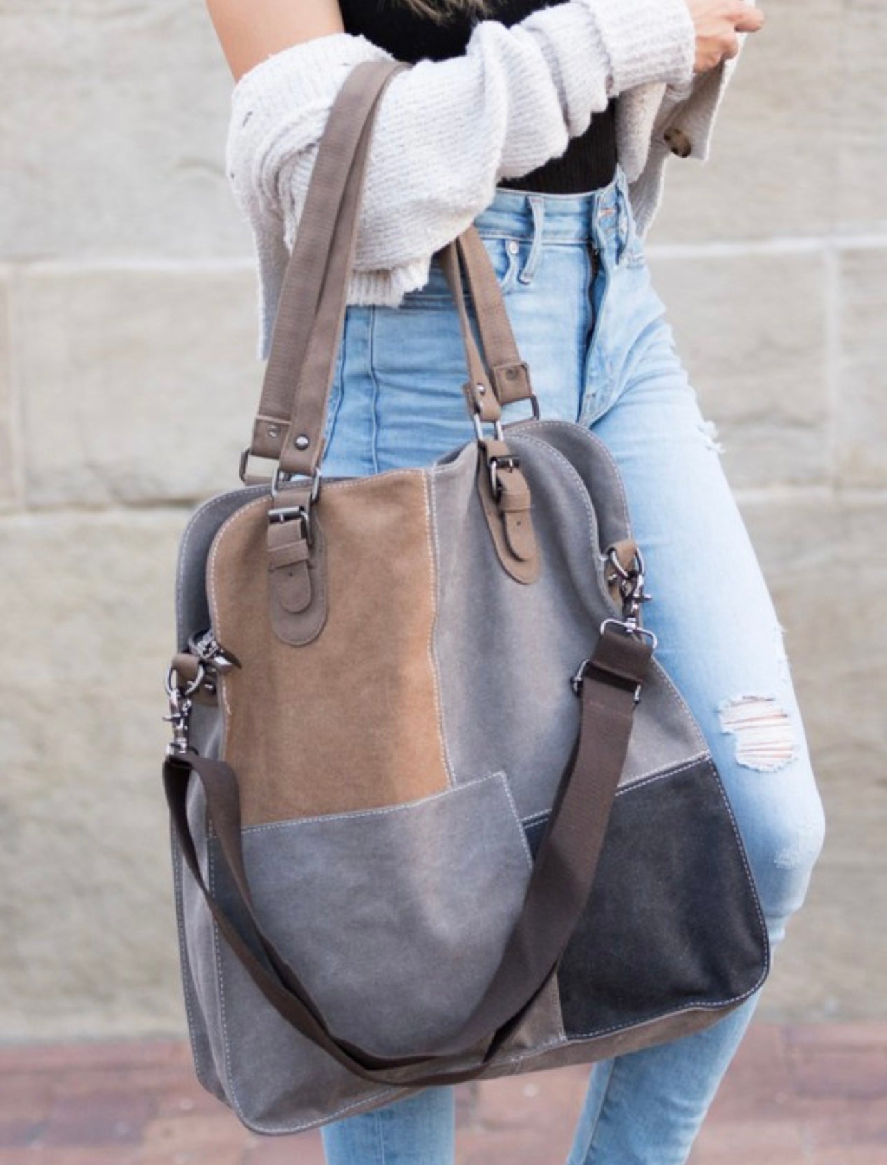 Color-block Messenger Bag
