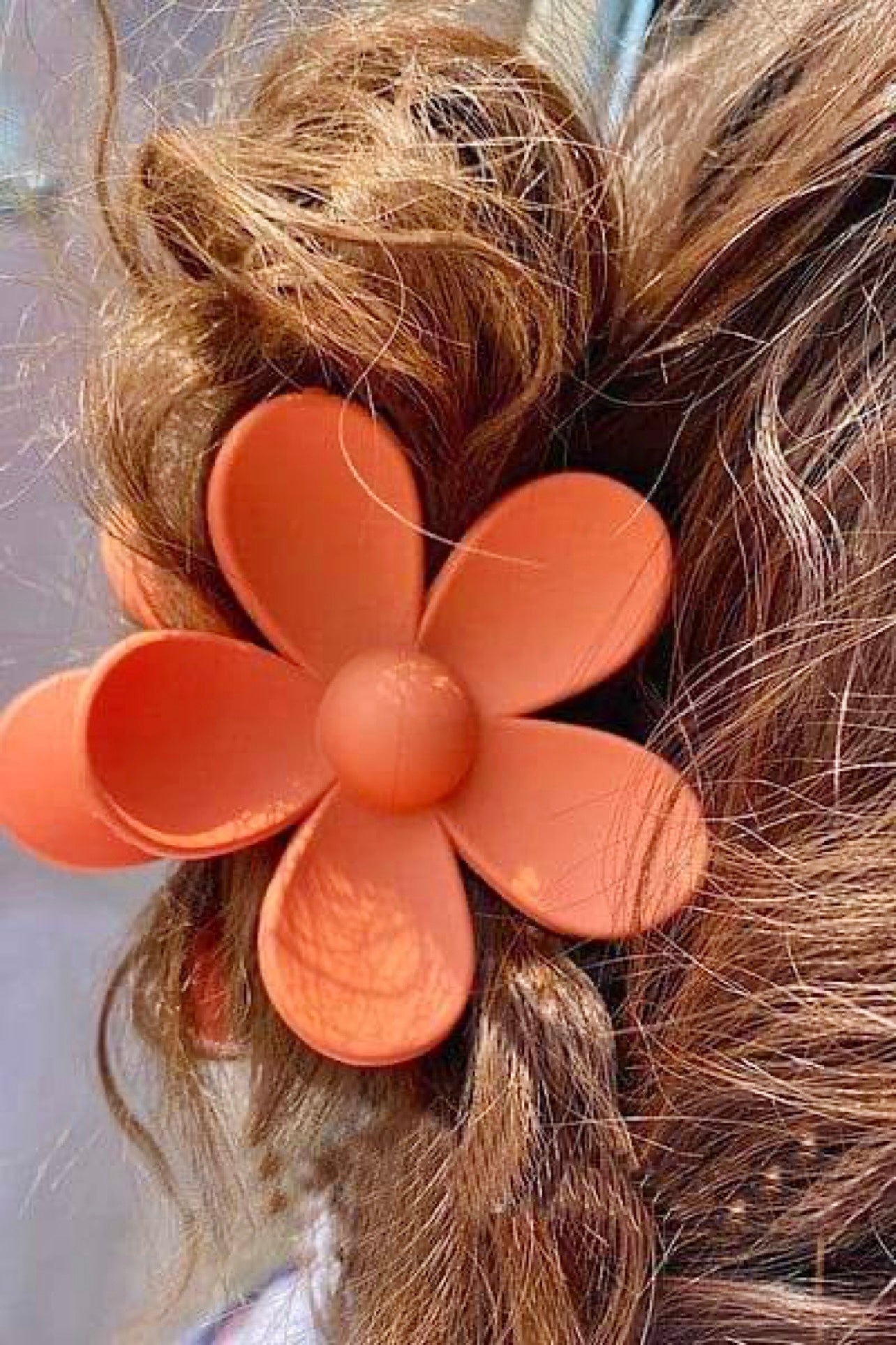 Big Orange Flower Clip