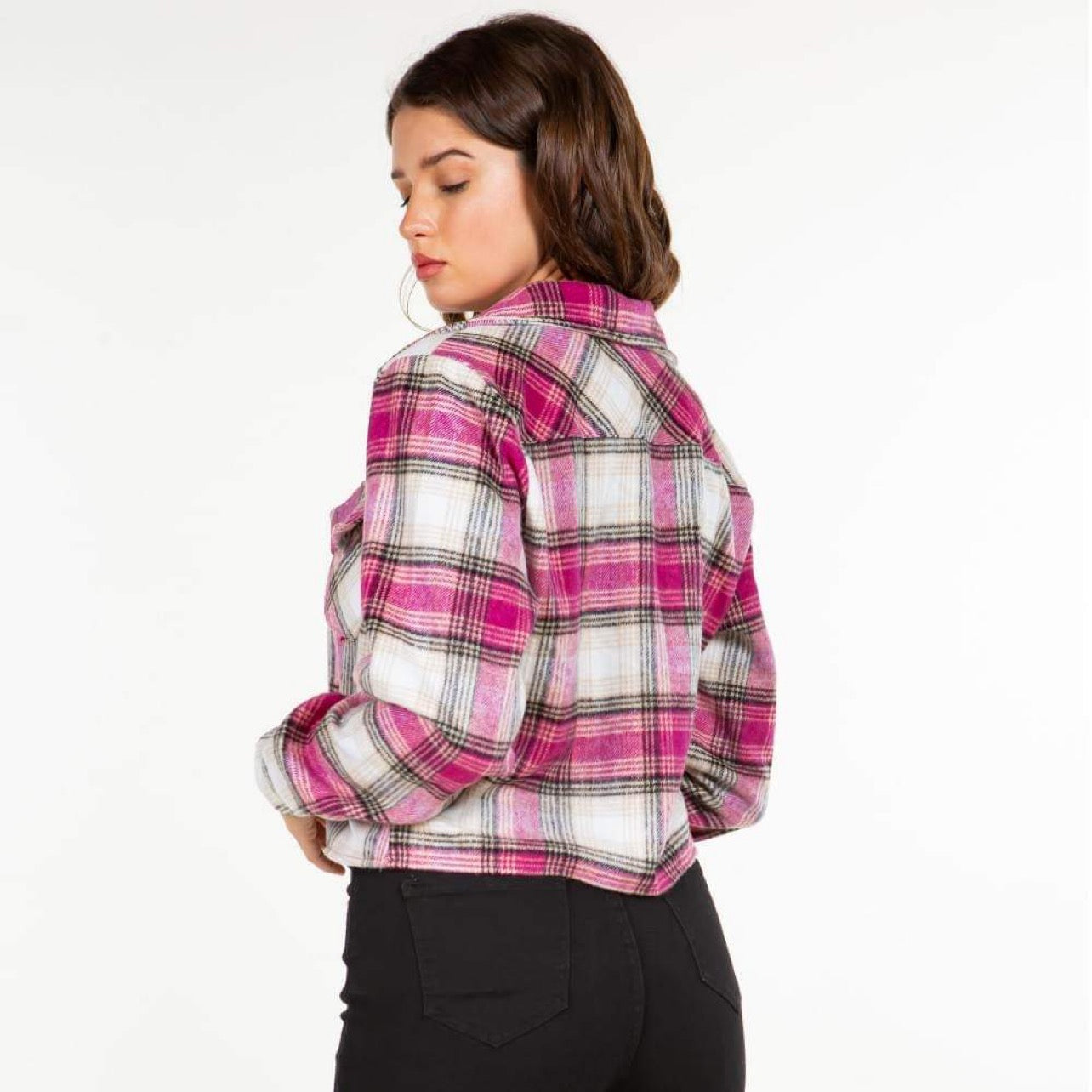 Pink Cropped Shacket