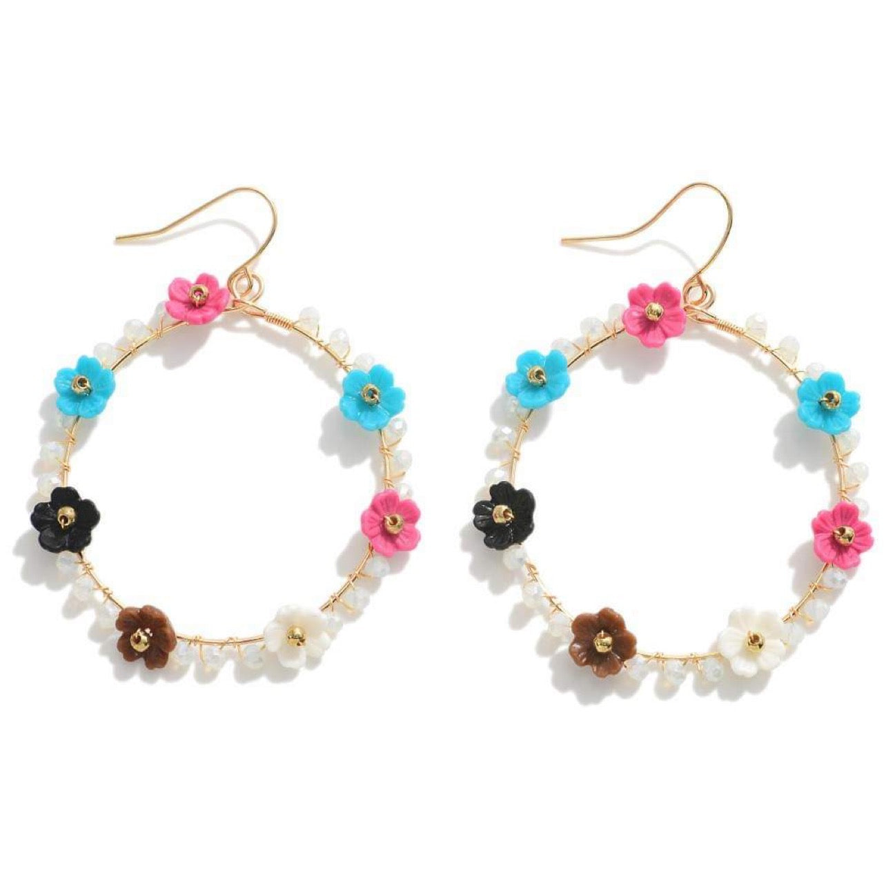 Floral Hoop Earrings