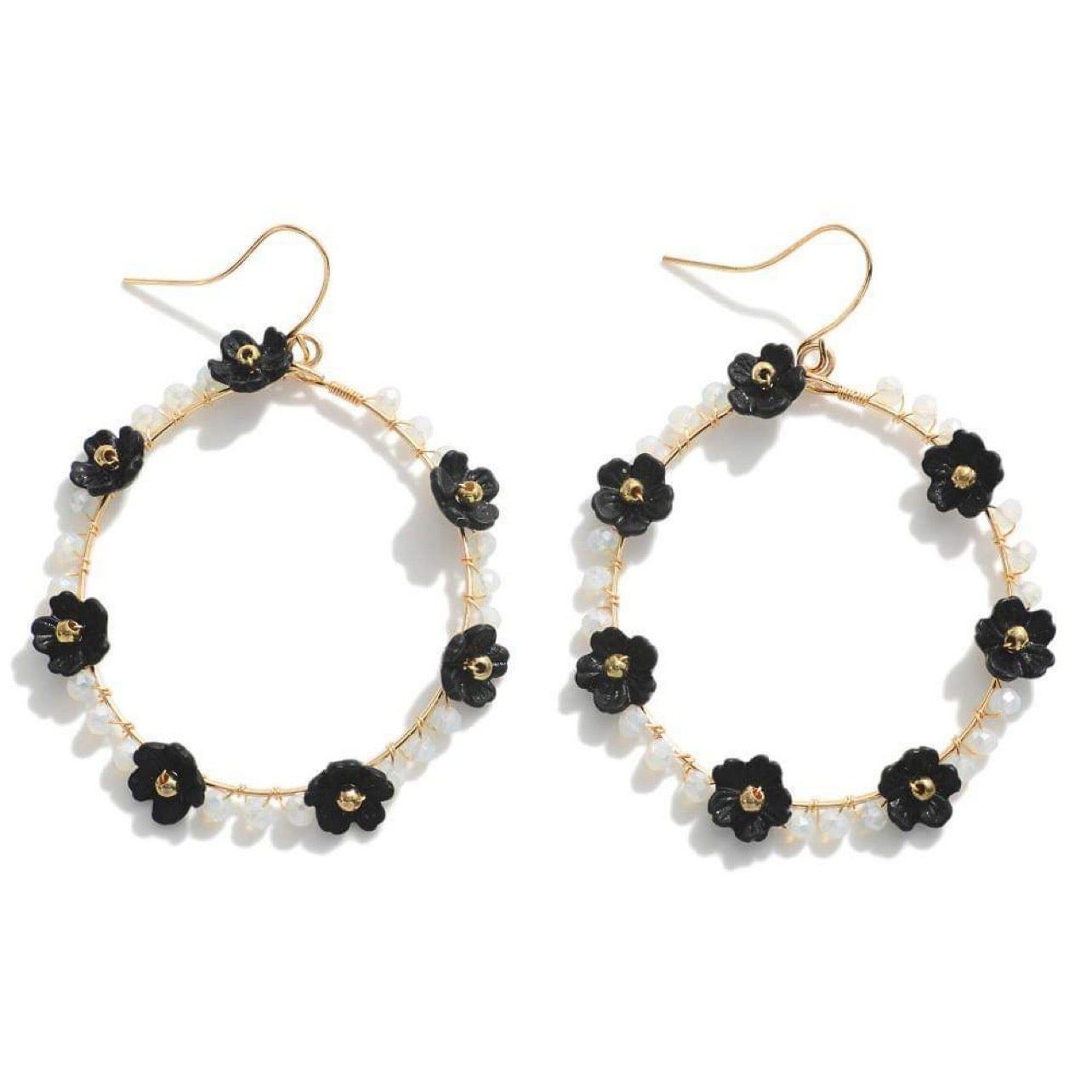 Floral Hoop Earrings