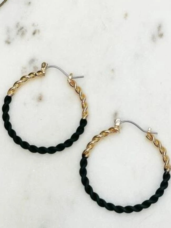 Gold Twist Hoop Earrings