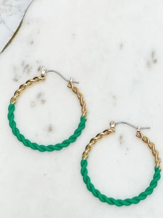 Gold Twist Hoop Earrings