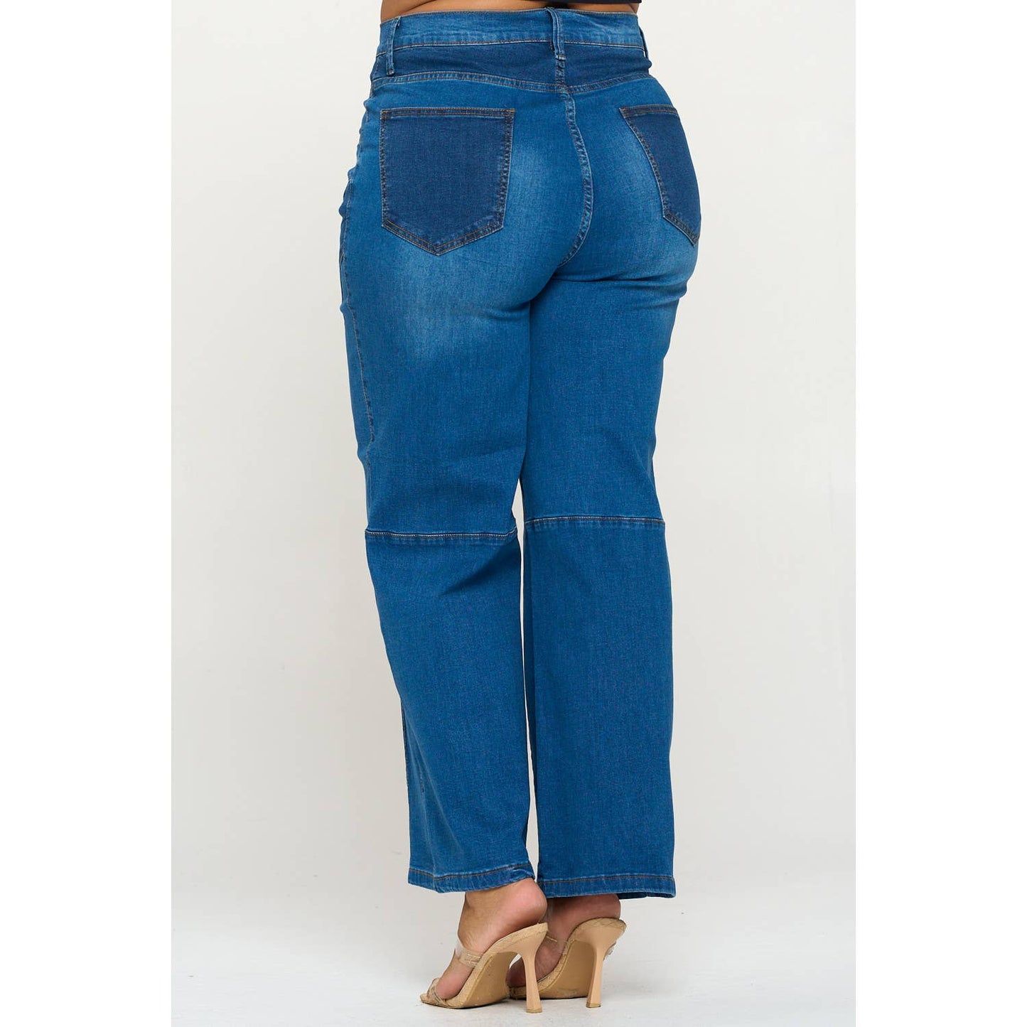 Plus Size High Waist Straight Jeans