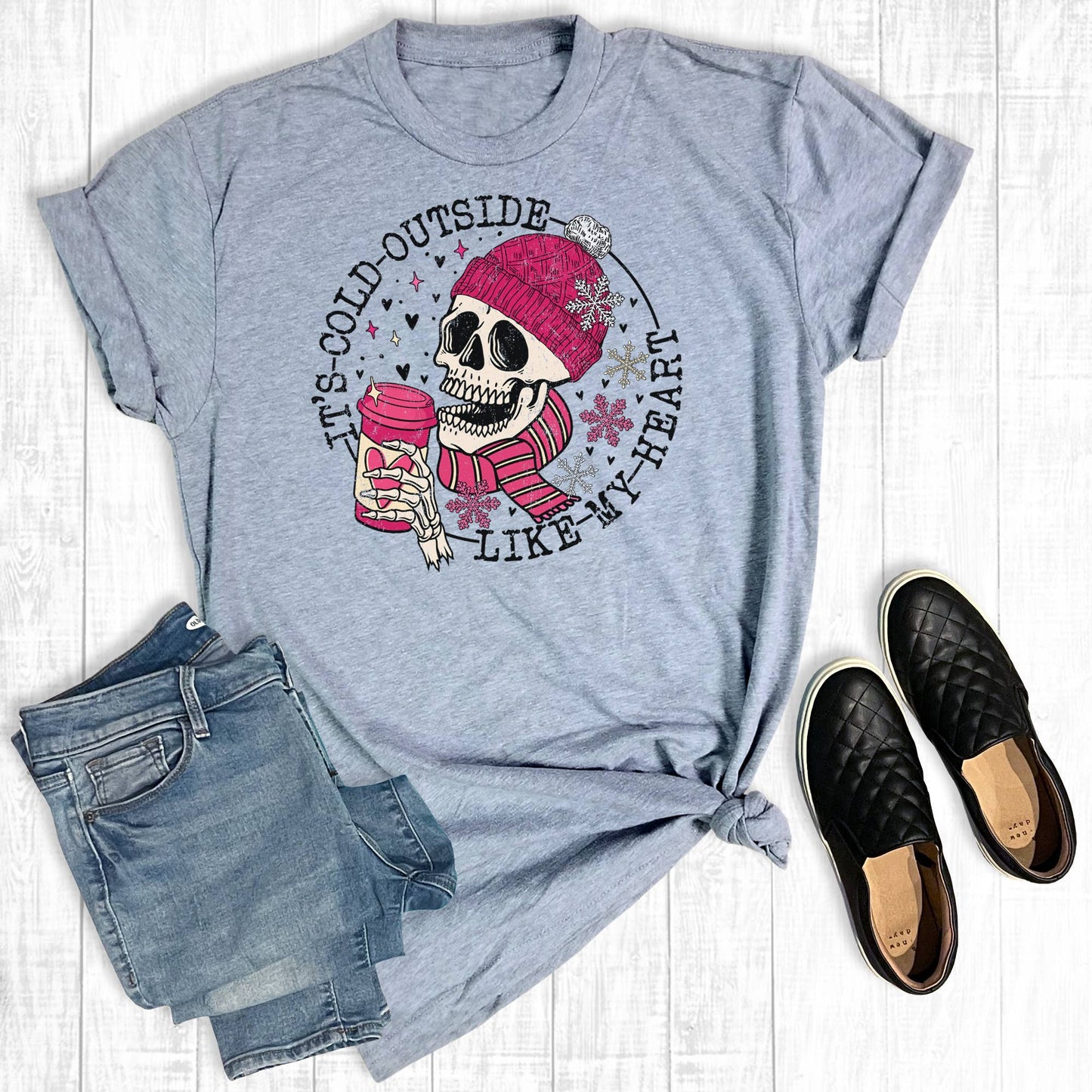 Cold Outside Like My Heart Graphic Tee
