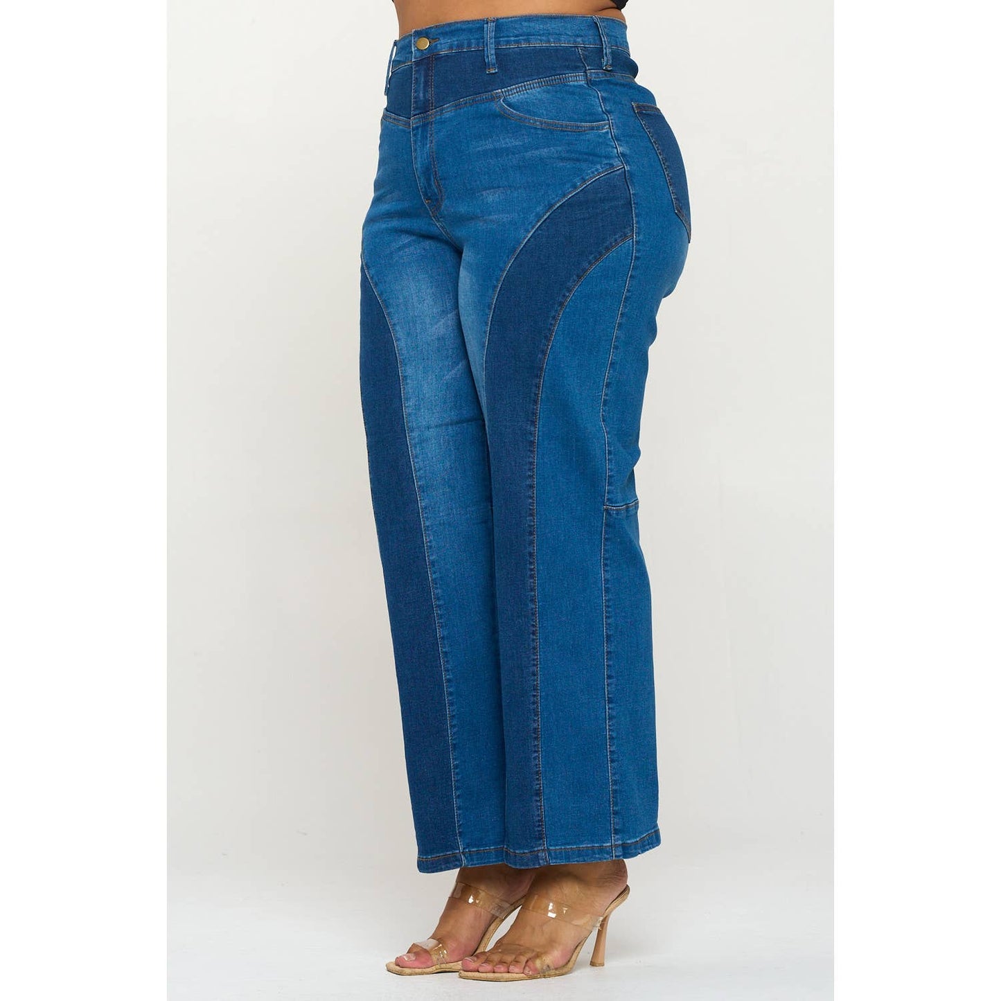 Plus Size High Waist Straight Jeans
