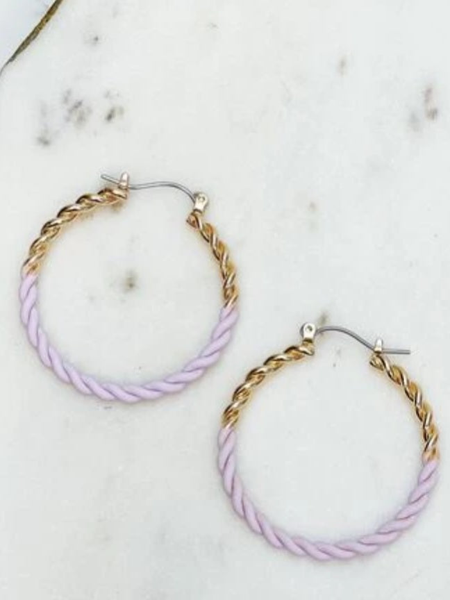 Gold Twist Hoop Earrings