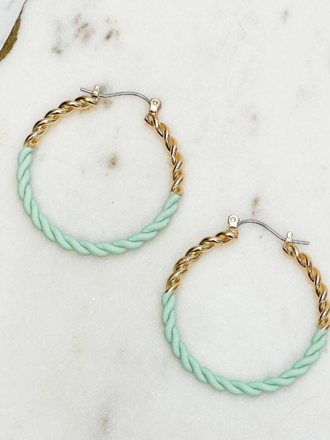 Gold Twist Hoop Earrings