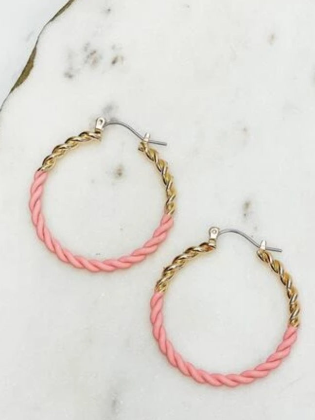 Gold Twist Hoop Earrings