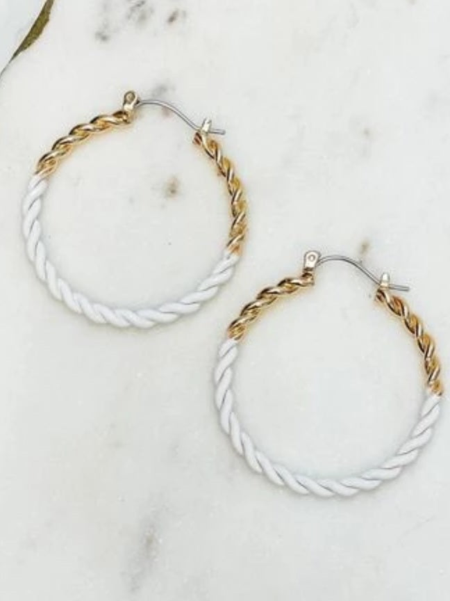 Gold Twist Hoop Earrings