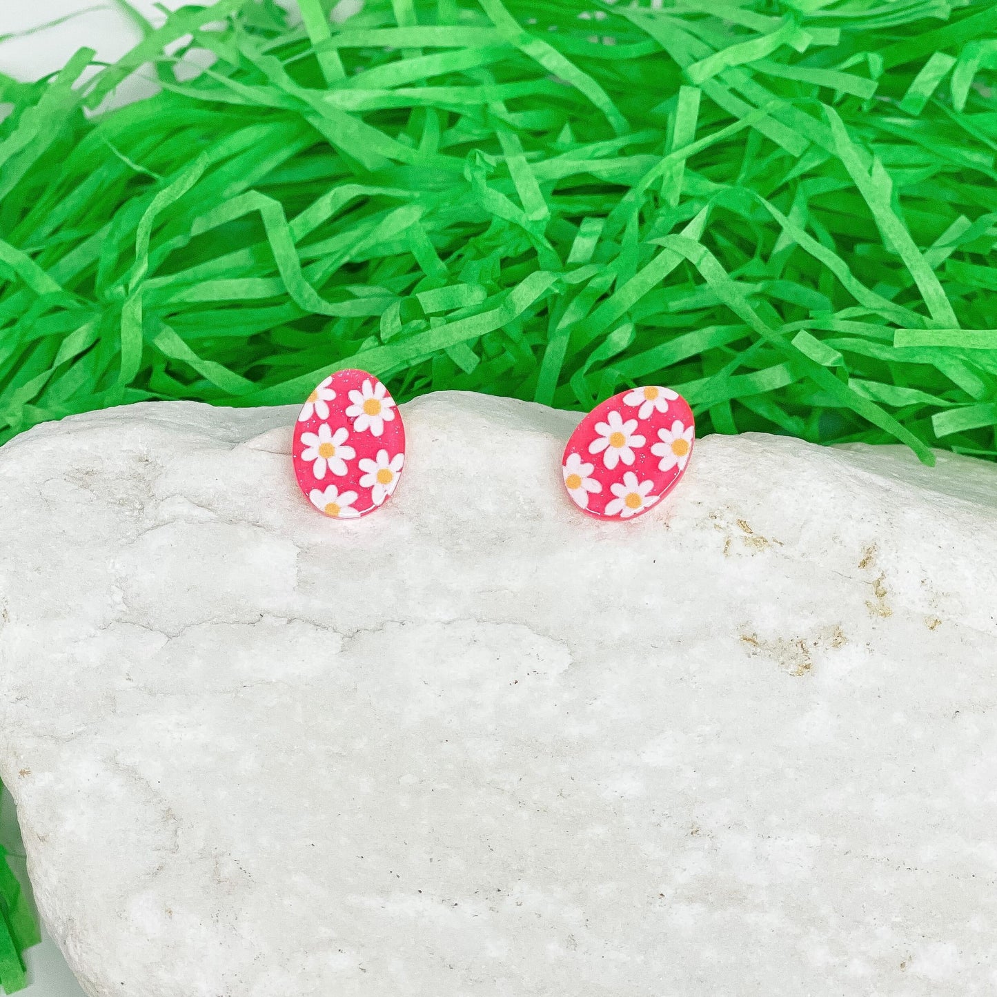 Daisy Easter Egg Stud Earrings