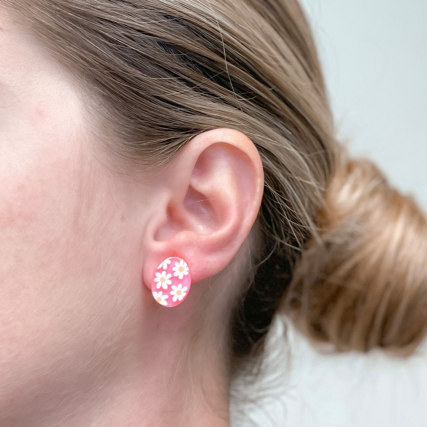 Daisy Easter Egg Stud Earrings