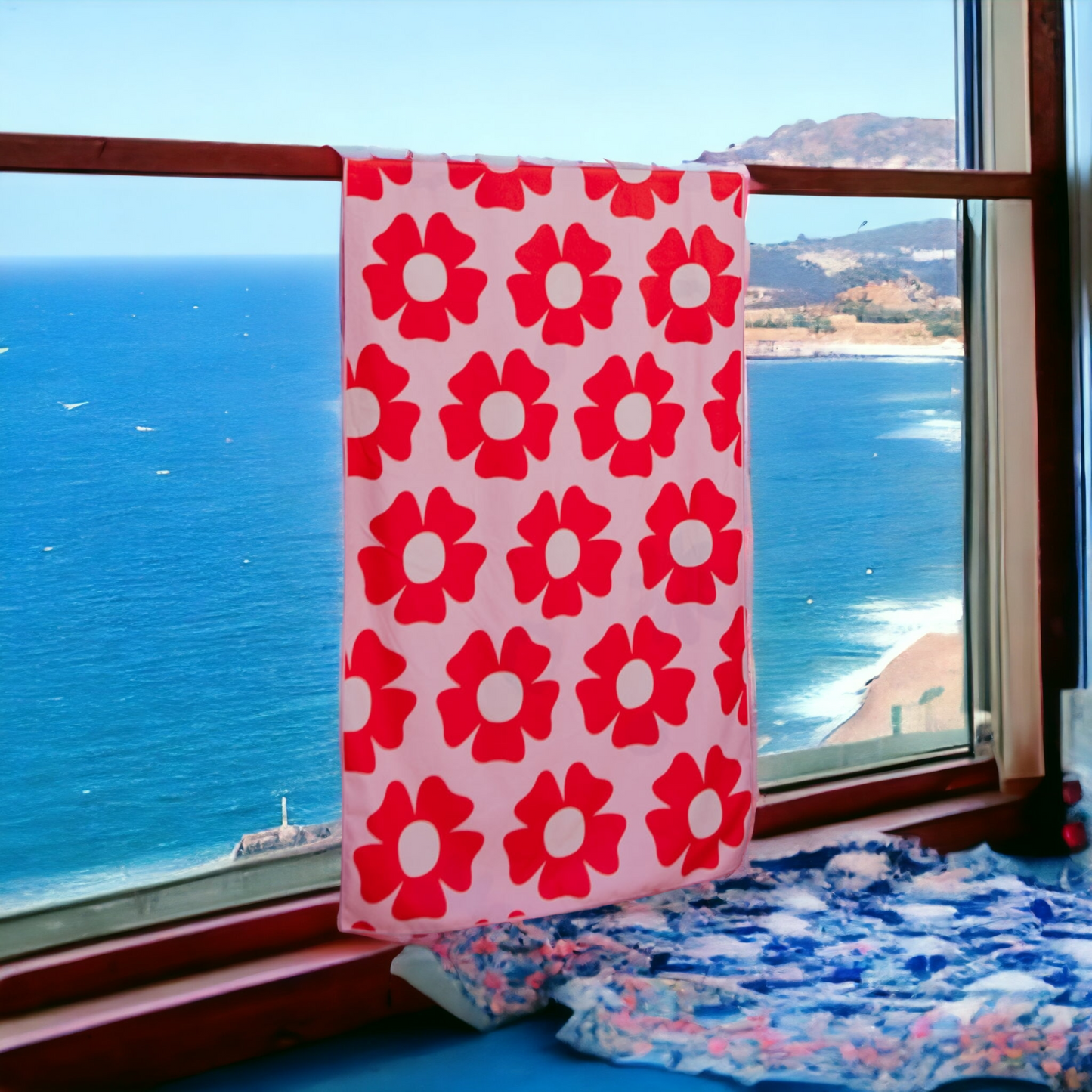 Flower Power Beach Towel Quick Dry with Bag