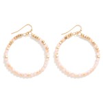 Light Pink Beaded Hoop Earrings