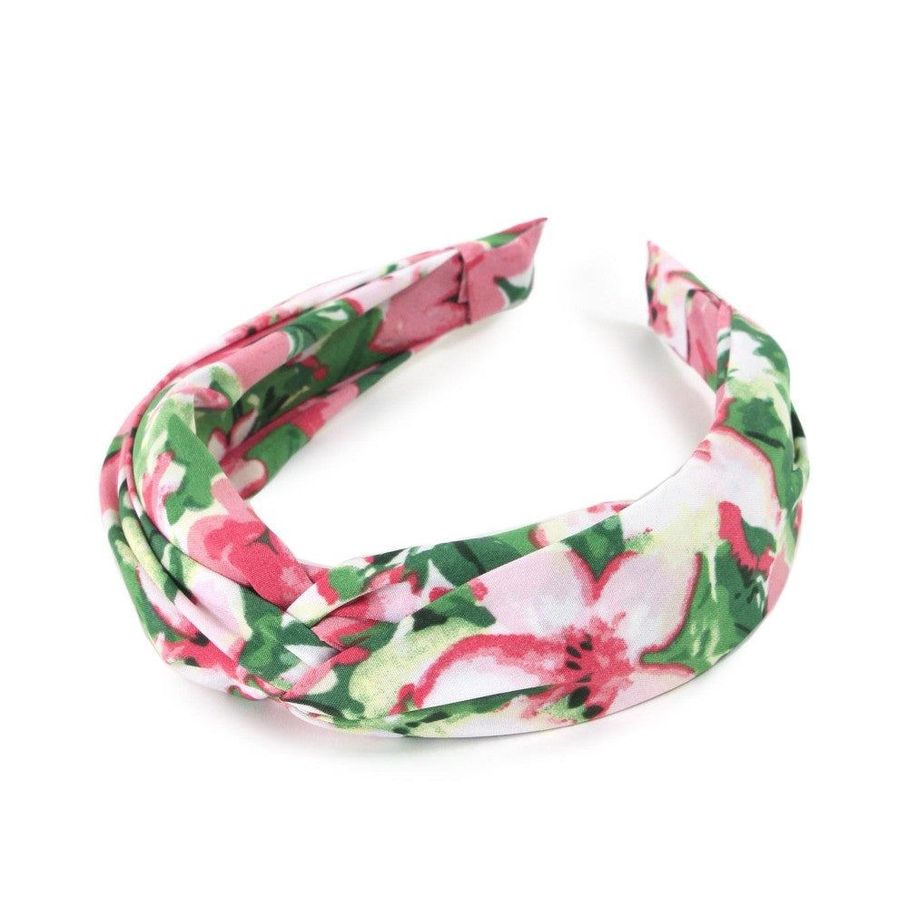 "Very Spring" Floral Headband With Top Knot Detail