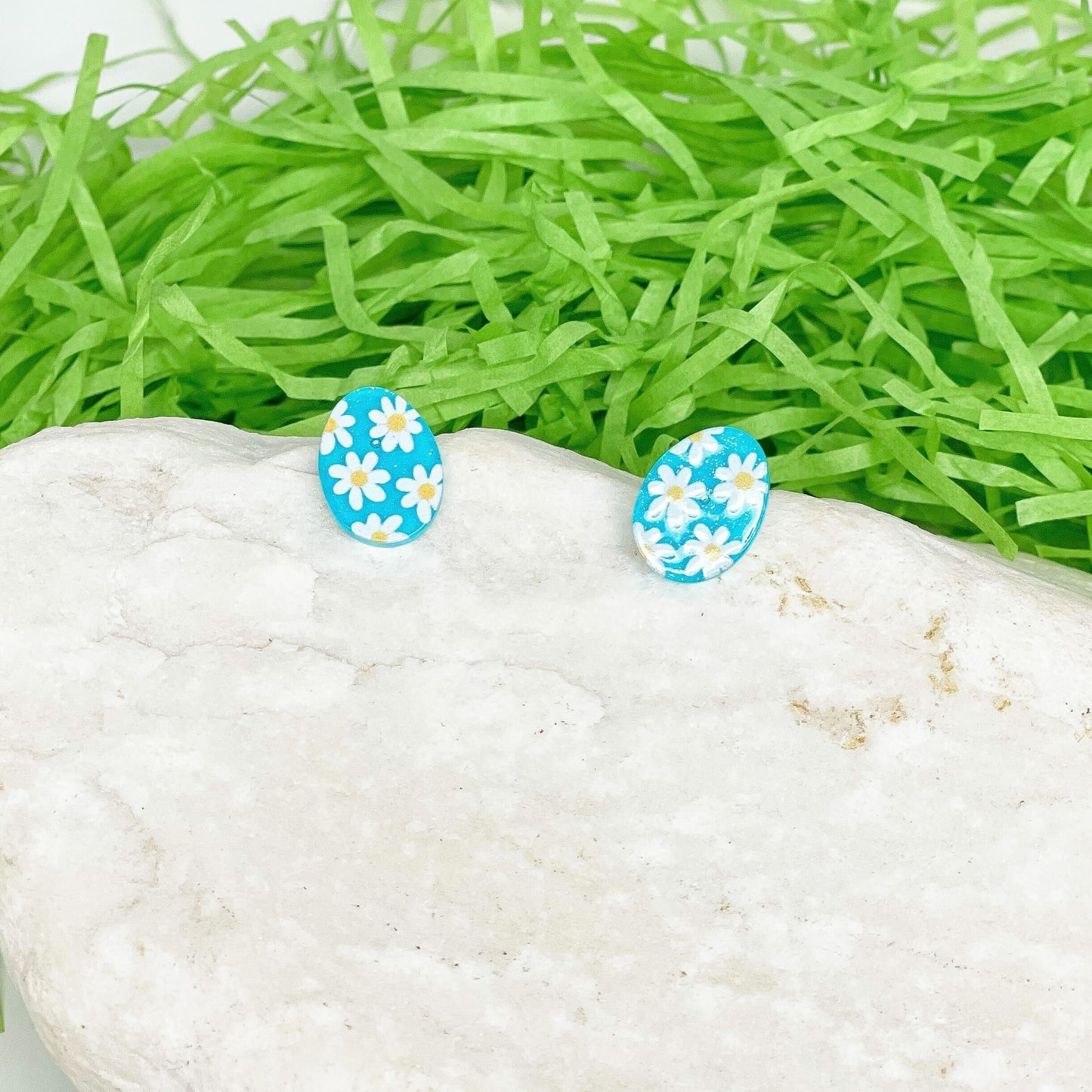 Daisy Easter Egg Stud Earrings