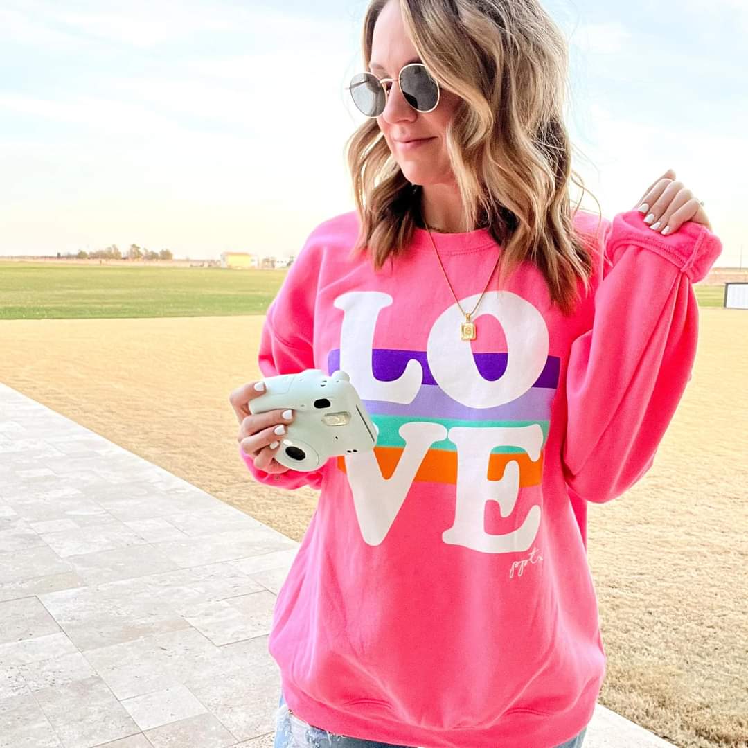 Bold Love Stripe Graphic Sweatshirt