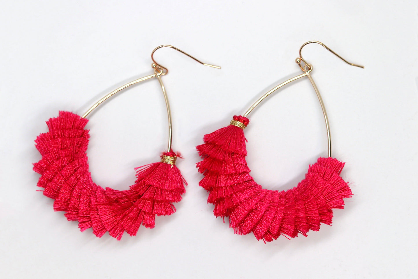 Party Pink tassel teardrop earrings