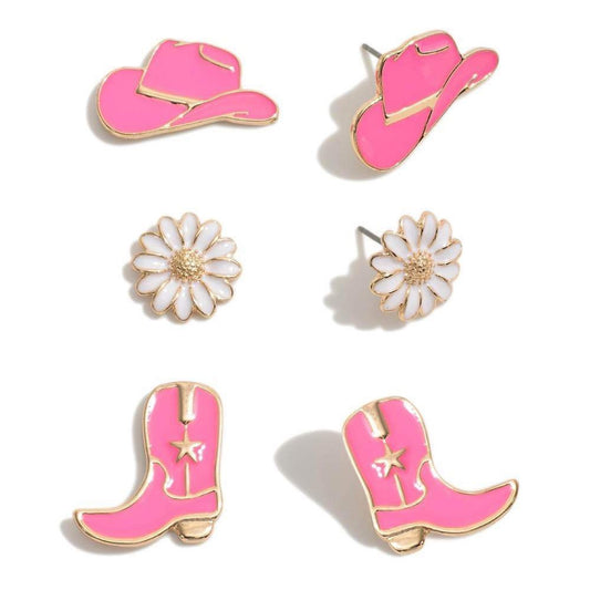 Cowgirl Earrings Set